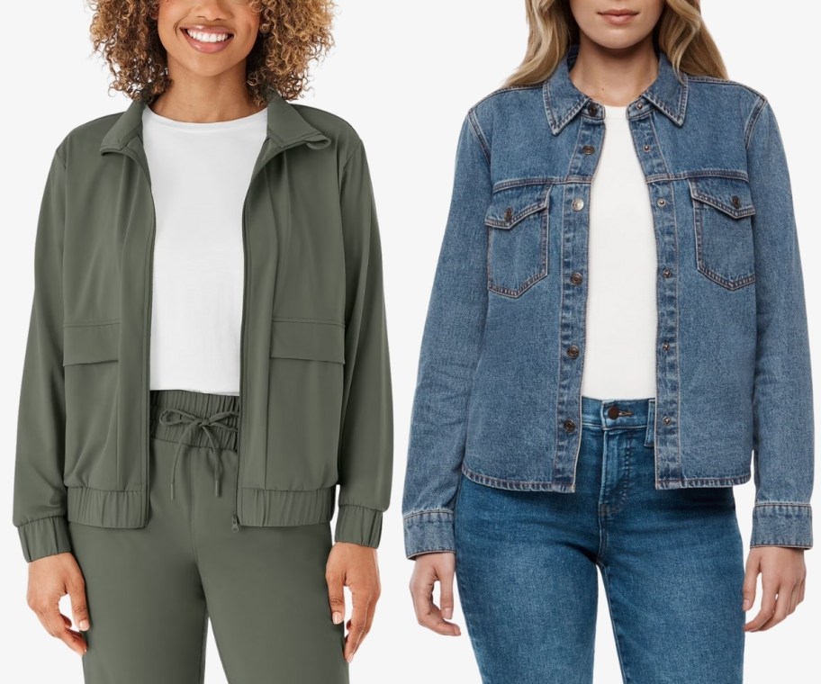 two women in casual jackets