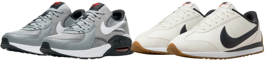 gray and white pairs of nike womens running shoes