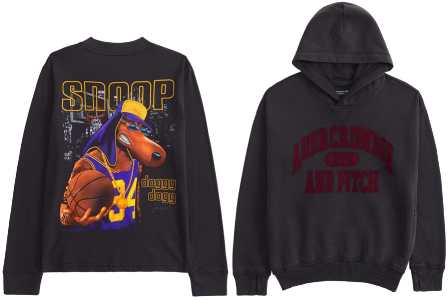 A&F Boys' Long-Sleeve Snoop Dogg Graphic Tee and A&F Boys' Logo Popover Hoodie