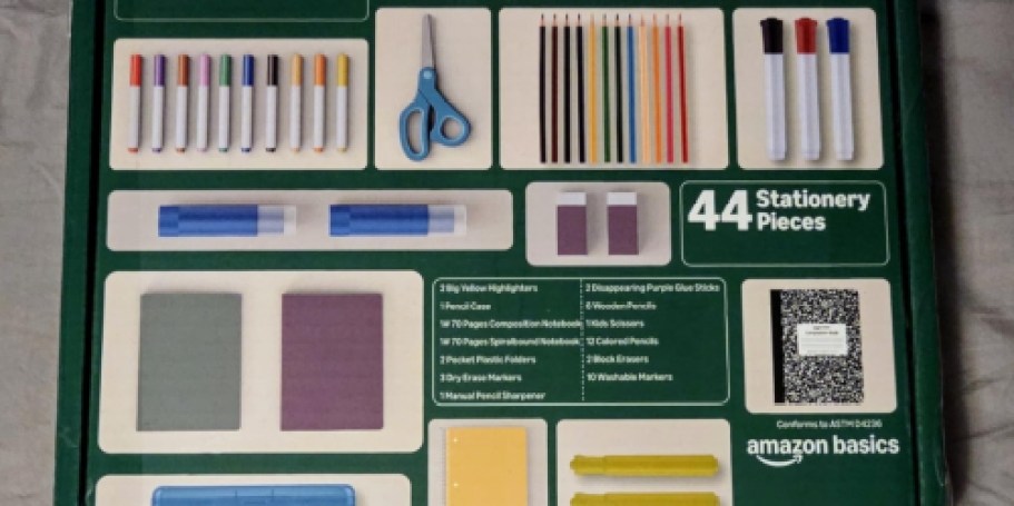 Amazon Basics 44-Piece School Supply Set Only $11.71