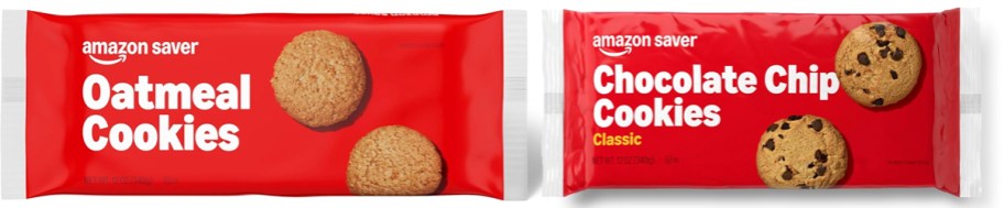 two red bags of Amazon Saver cookies