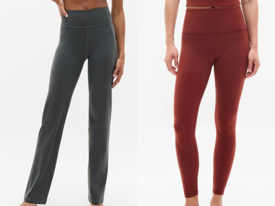 Two Athleta leggings in gray and red stock image