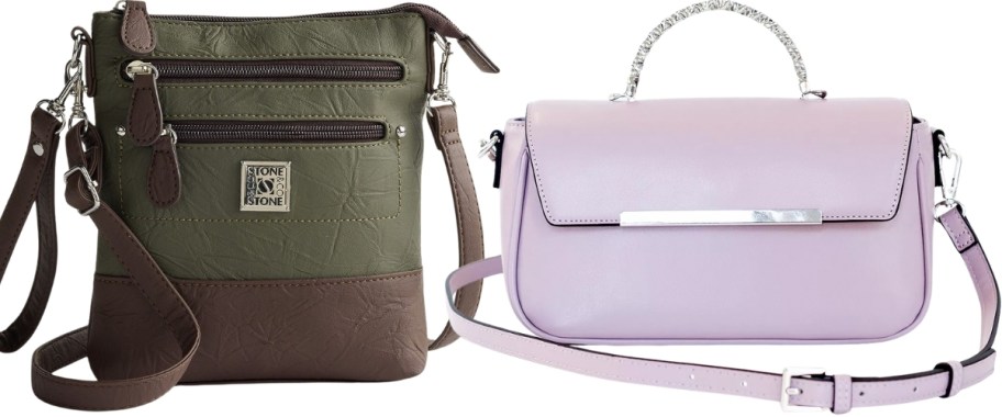 convertible cross body and top handle bags