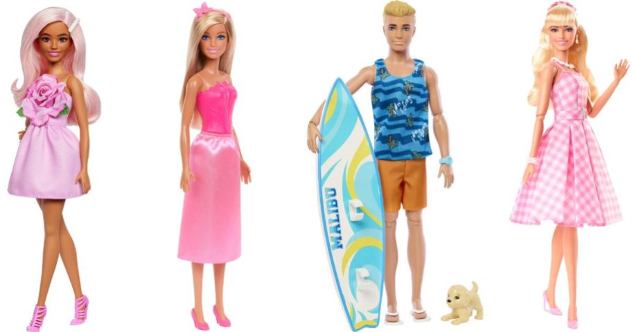 Stock images of 4 Barbie Dolls