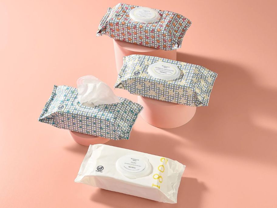 4 packs of supersize 100-count beekman facial wipes