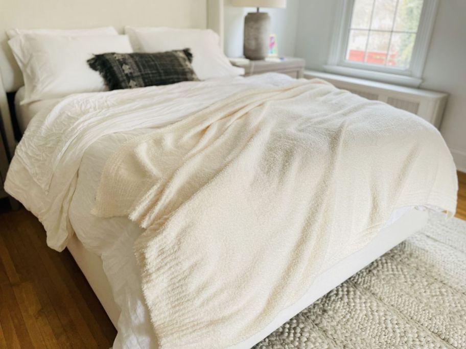 Better Homes & Gardens Cozy Knit Throw on bed