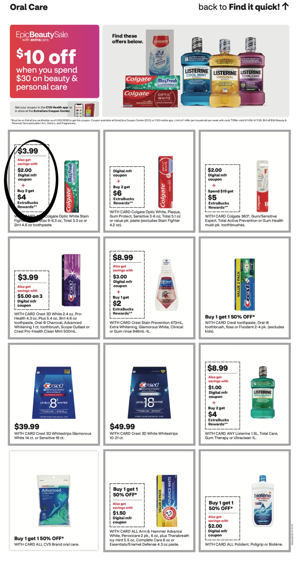 page from CVS ad