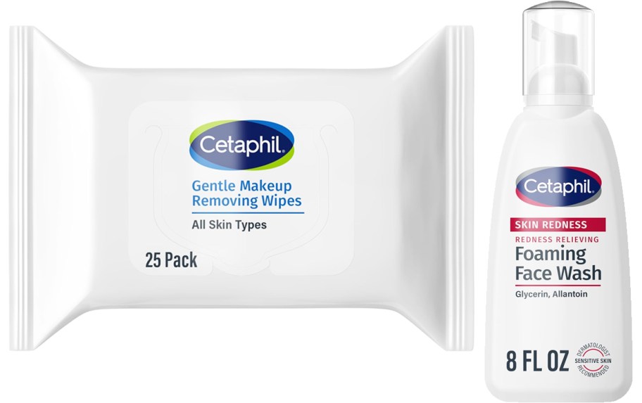 Cetaphil makeup wipes and face wash