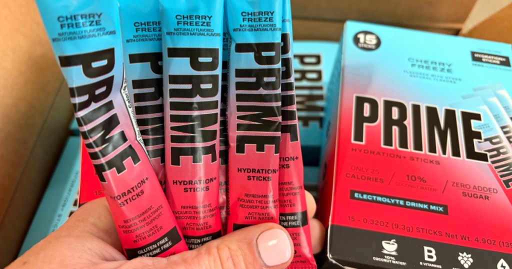 Handholding, cherry freeze prime hydration sticks