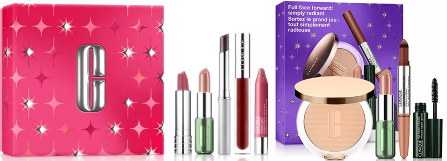 two clinique makeup gift sets