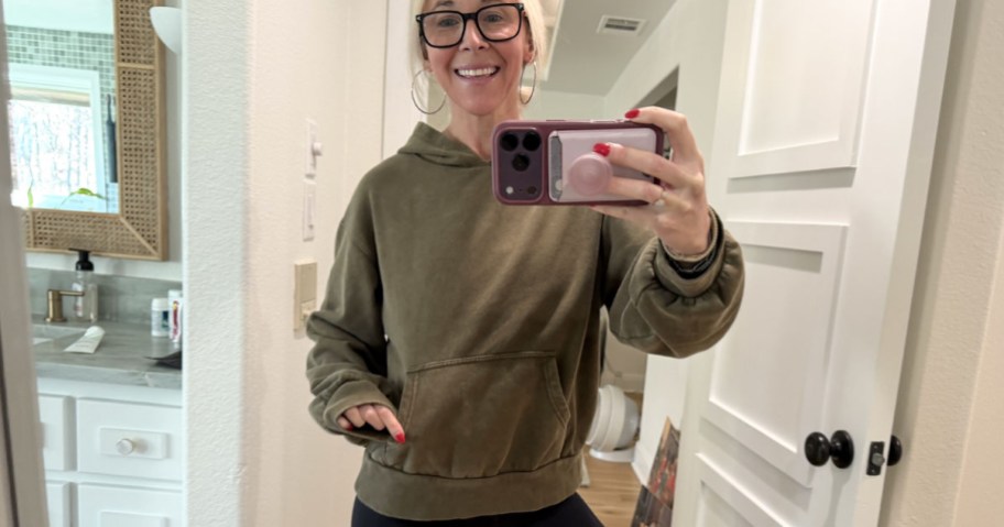 Collin wearing a Scoop Hoodie from Walmart