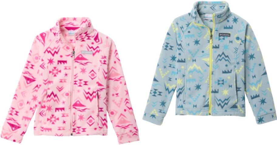 Stock images of two Columbia fleece jackets