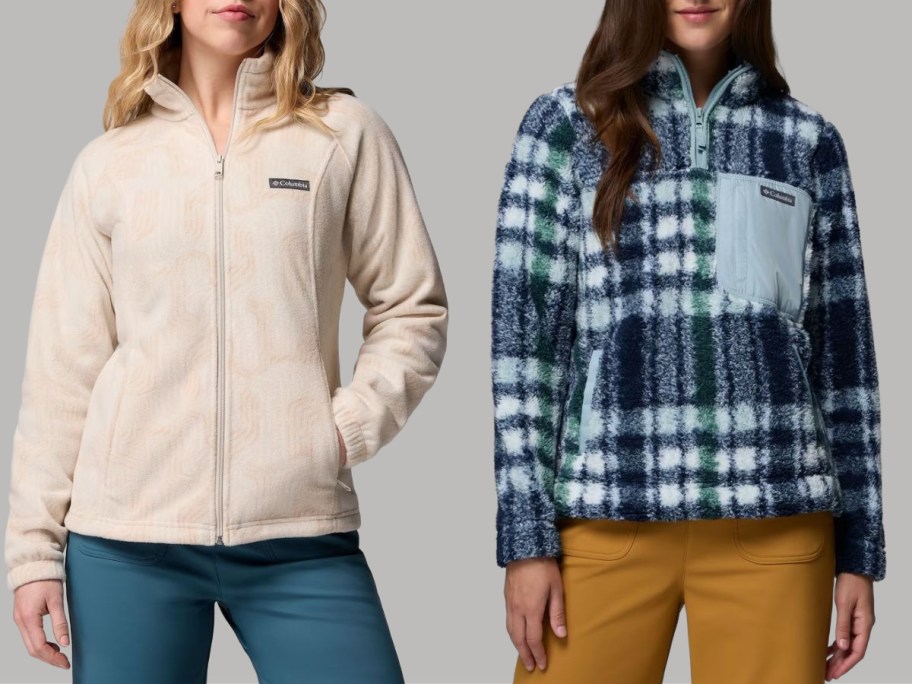Stock images of two women wearing Columbia fleece
