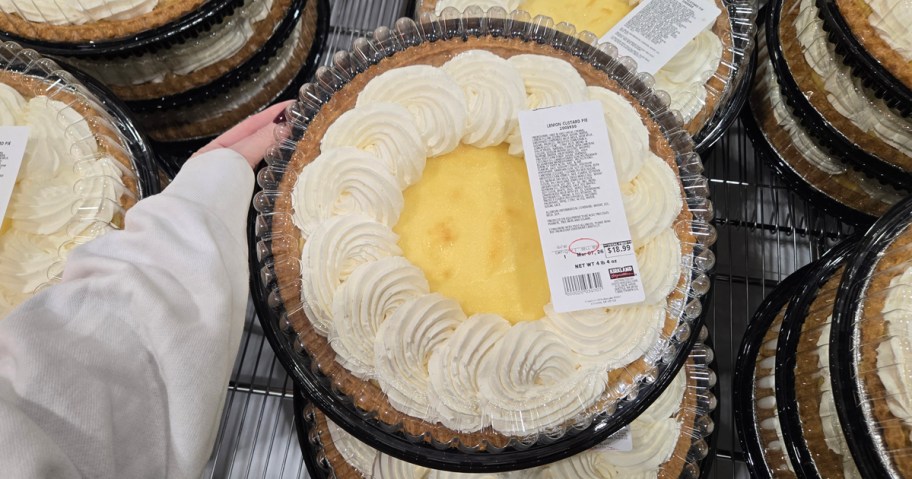 Costco Lemon Custard Pie in the store