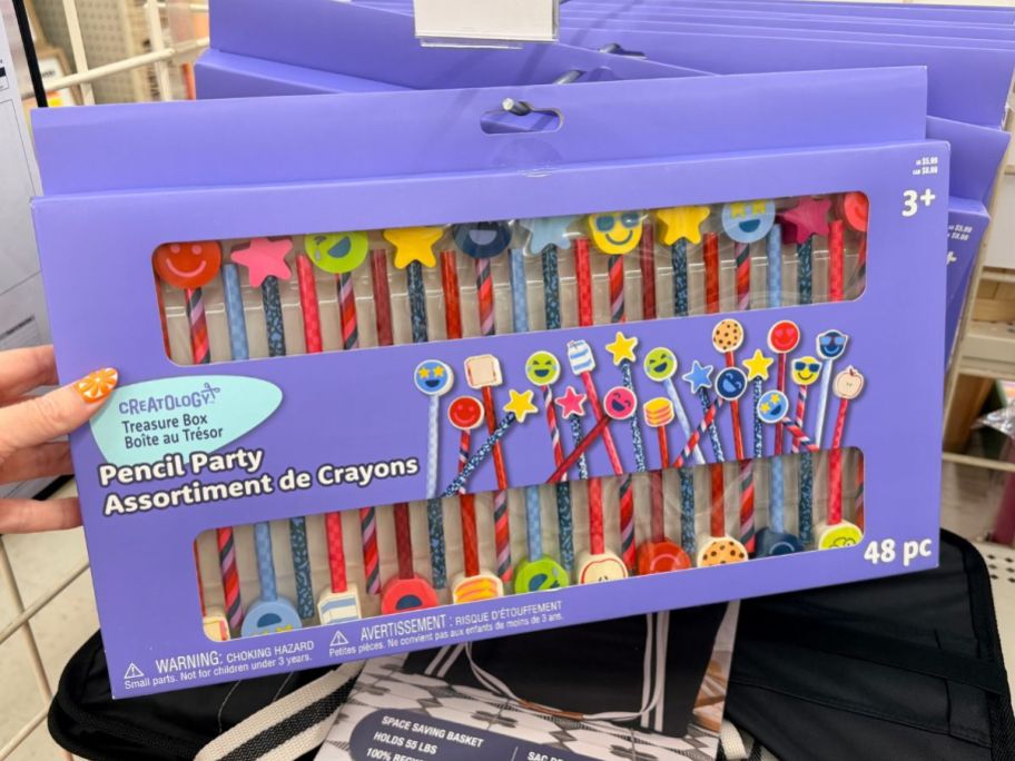 hand holding Creatology Pencil Party Pack in store