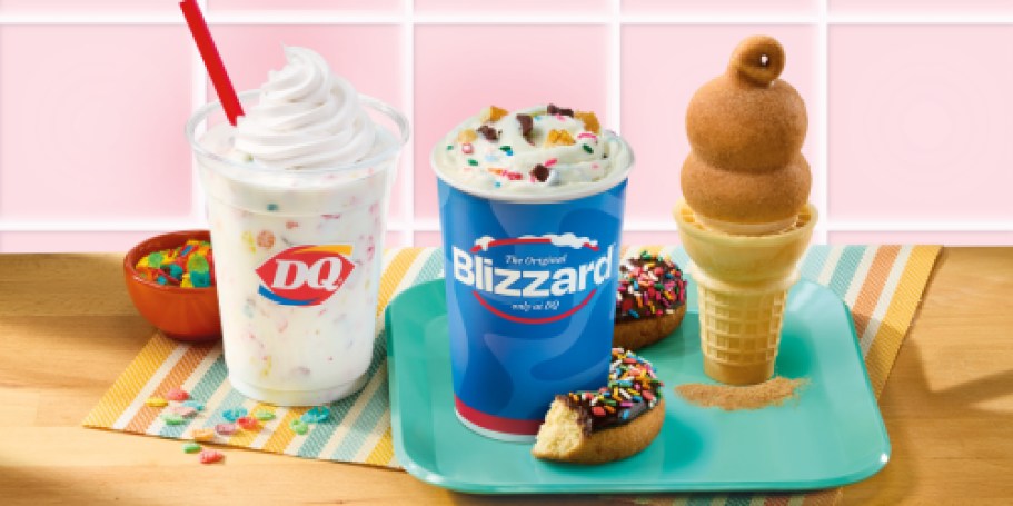 NEW Dairy Queen Fruity Pebbles Shake & Donut Blizzard Drop 4/27