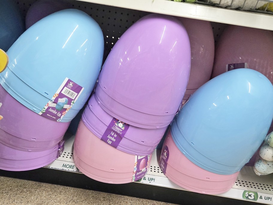 pastel jumbo eggs on store shelf