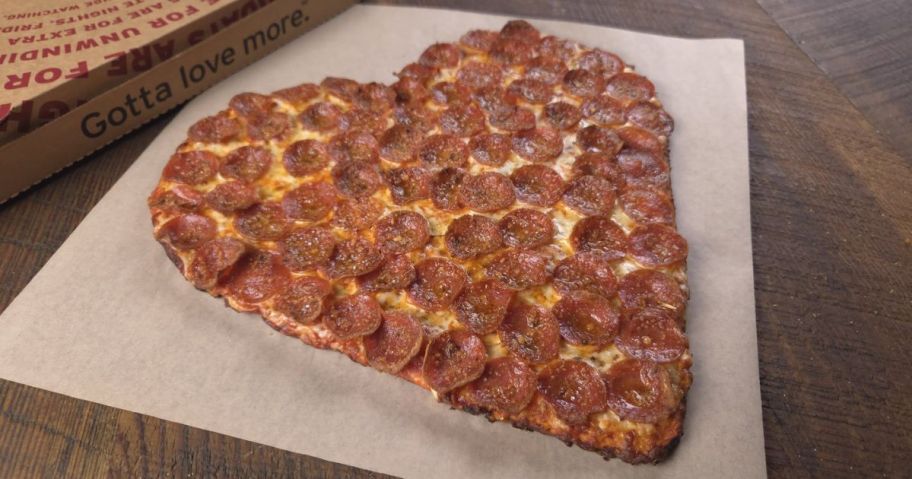 A Donatos Heart-Shaped Pizza