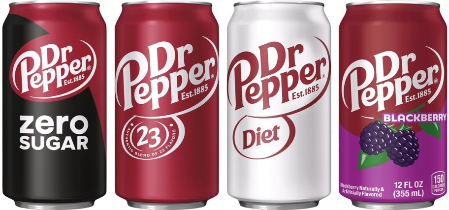 4 cans of dr pepper in a row