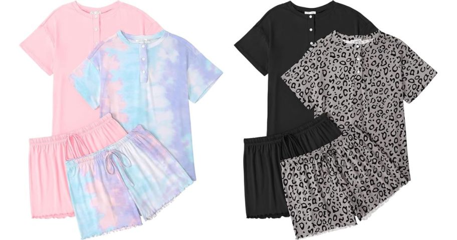 Stock images of two Ekouer pajamas Set