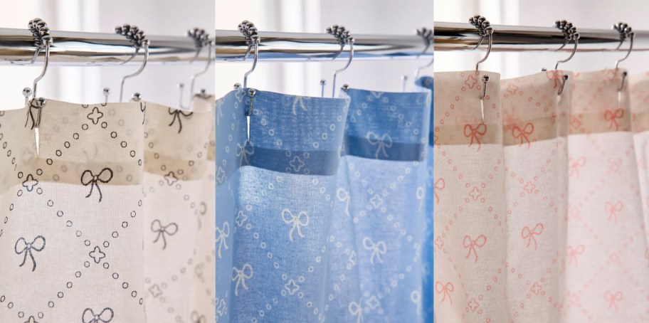 Eloise Bow Patterned Shower Curtain