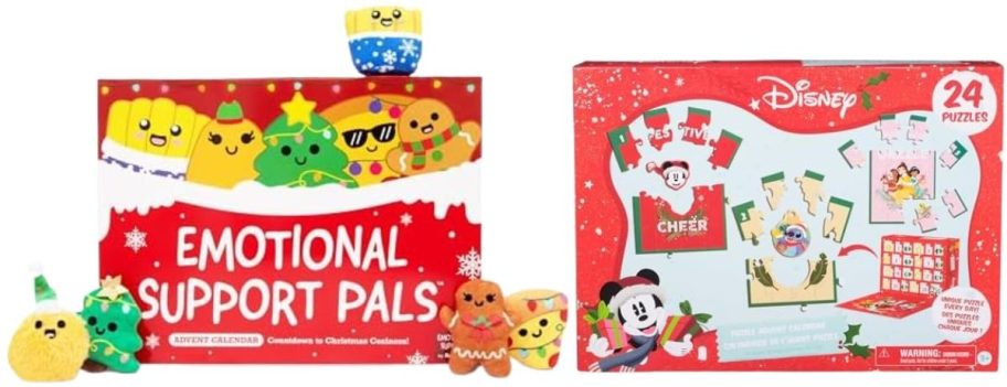 Emotional Support Plush Advent Calendar and Spin Master Games Disney Puzzle Advent Calendar