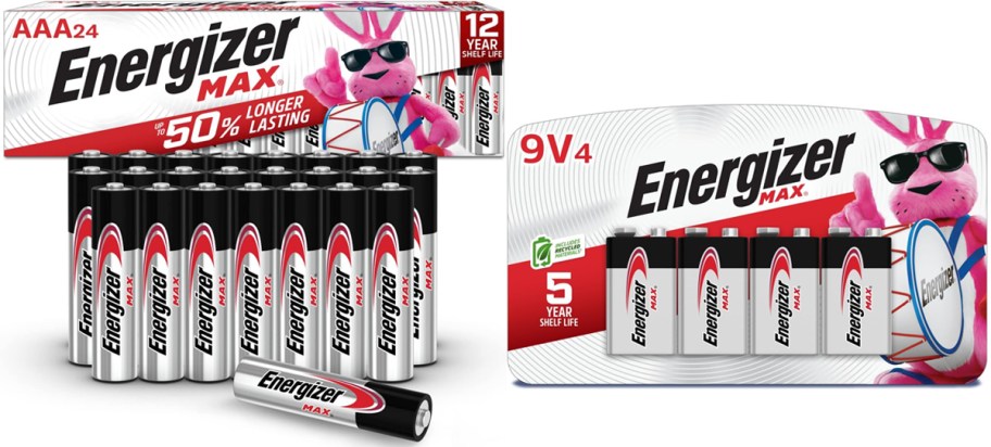 packs of Energizer MAX AAA & 9-volt Batteries