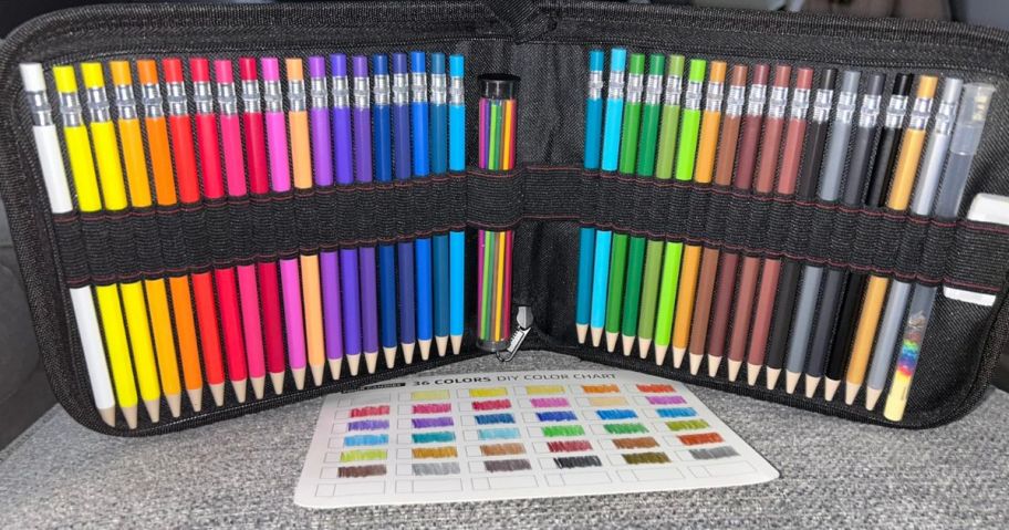 Four Candies Mechanical Colored Pencils 36-Piece Set w/ Sharpener & Bag on display