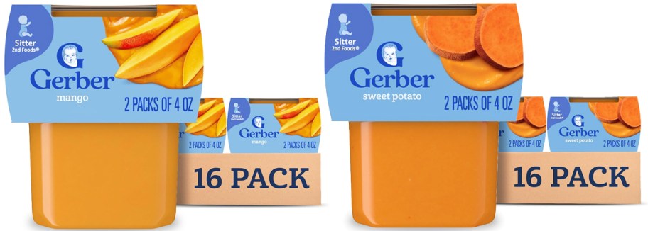 two sets of gerber baby food