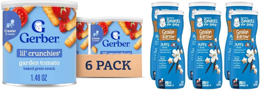 two sets of gerber baby snacks