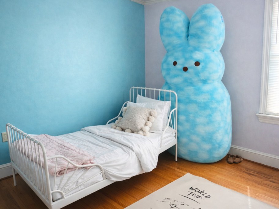 Giant Blue Peeps in kids bedroom