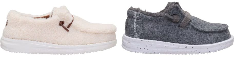 HEYDUDE Wendy Youth Sherpa Cocoa Shoe and Toddler Wool Cozy Shoe