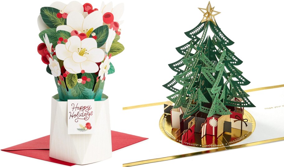two christmas themed pop-up cards