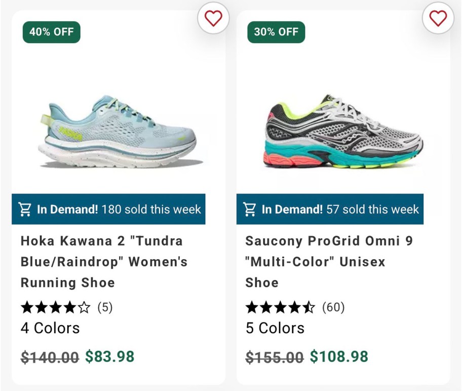 Hoka and Saucony Shoes on Sale
