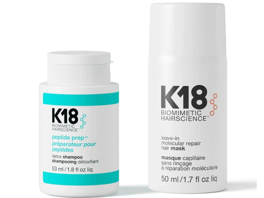 Two different size k18 haircare products