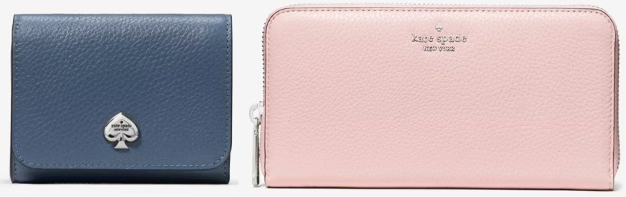 blue and pink wallets