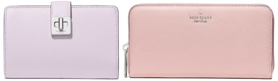 pastel purple and pink wallets