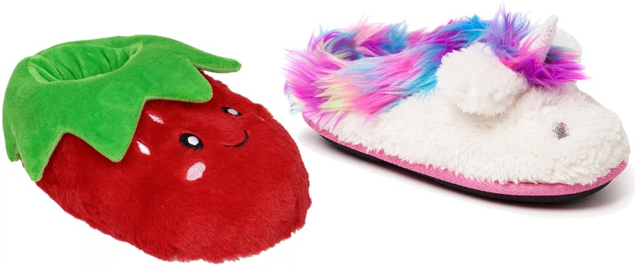 strawberry and unicorn slippers