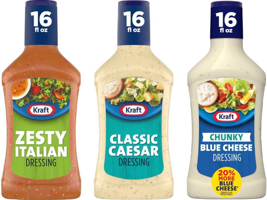 3 bottles of Kraft salad dressing