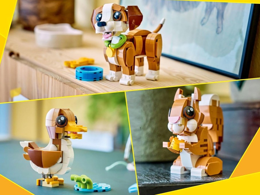 dog, squirrel, & duck lego sets
