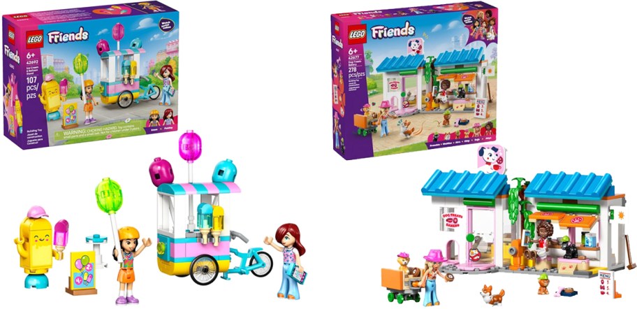 lego friends balloon stand and dog treat bakery sets