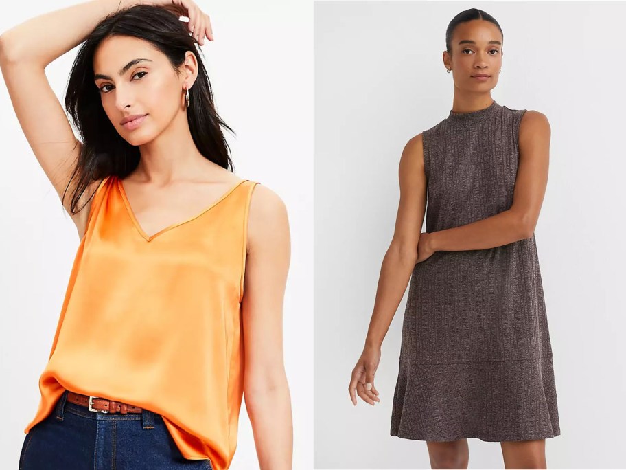 LOFT shirt and dress on women