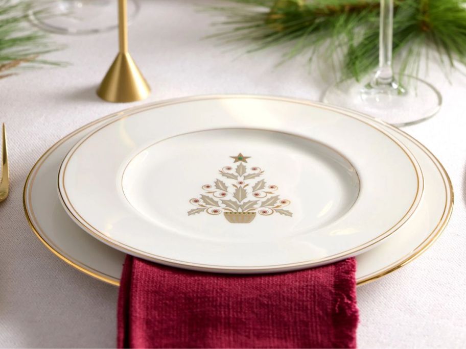 Lenox Federal Gold Tree Accent Plate st place setting