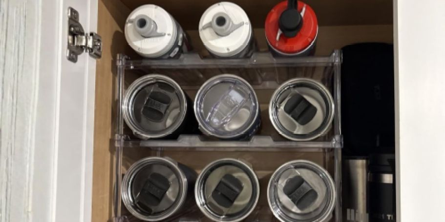 Water Bottle Organizer Just $7.99 on Amazon (Holds NINE Bottles!)