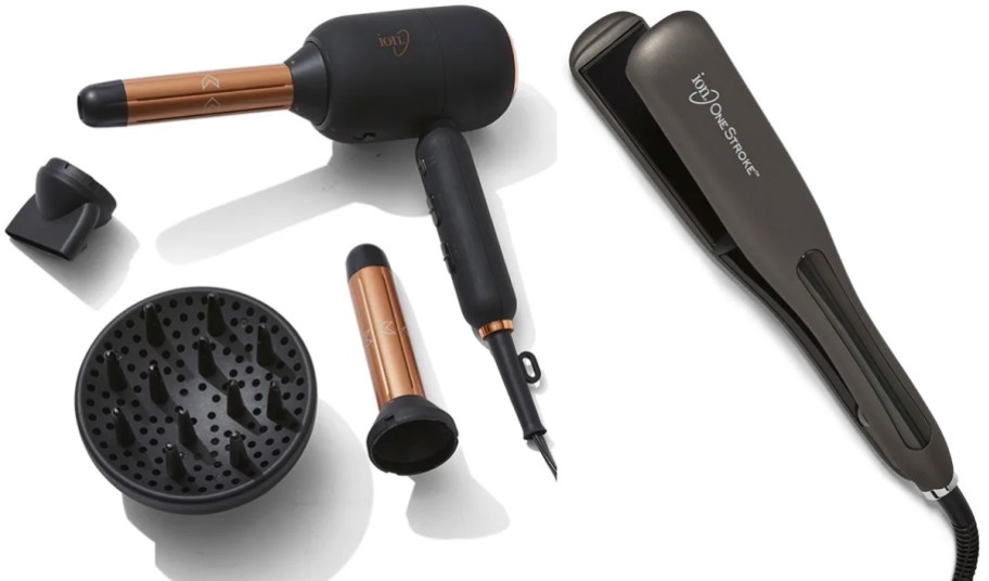 Luxe by ION 4-In-1 Autowrap Airstyler and Ion One Stroke Flat Iron 1.5