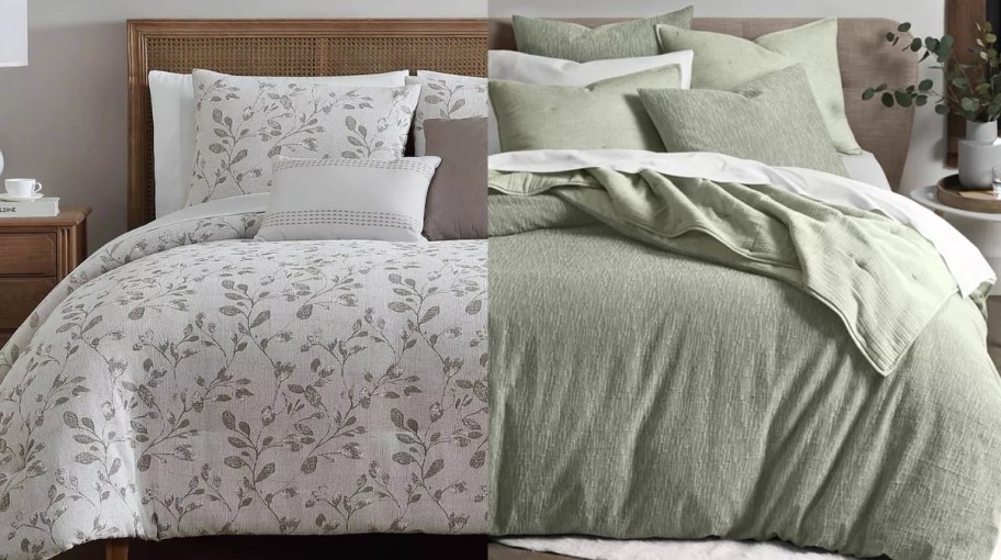 two comforters sets in two different colors