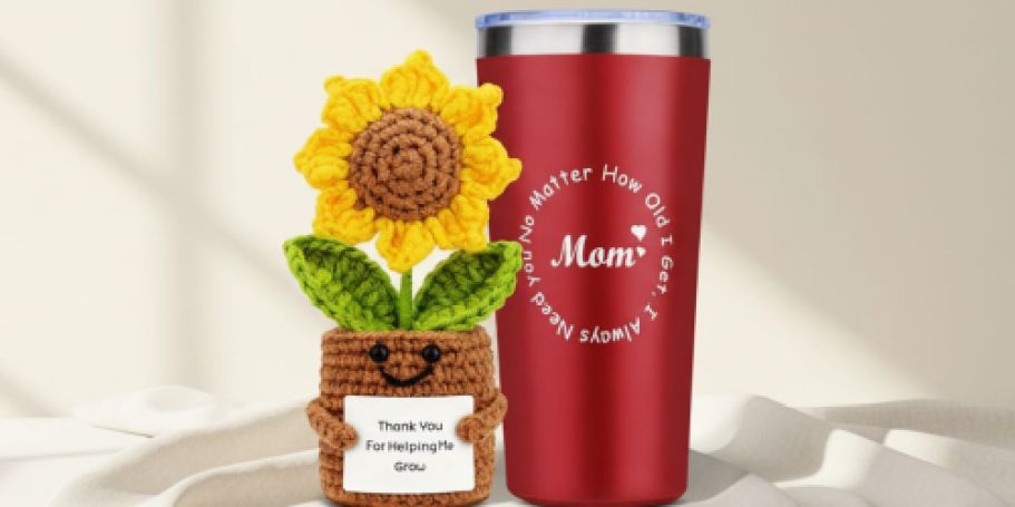 Mother’s Day Tumbler with Crochet Sunflower Just $5.99 on Amazon (Reg. $16)