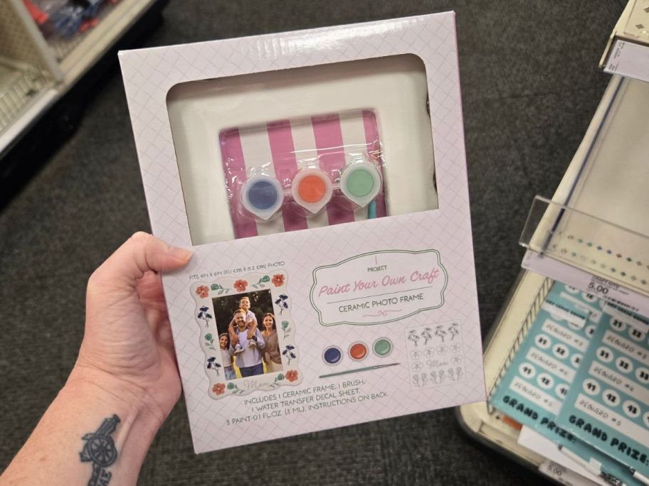 Mother's Day Do It Yourself Craft Picture Frame in hand in store