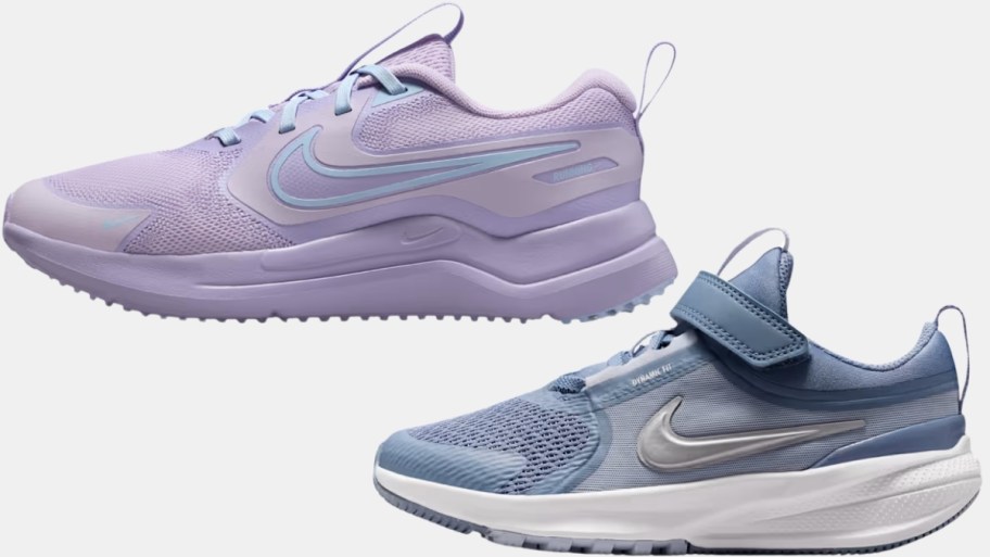 lavender and gray kids running shoes