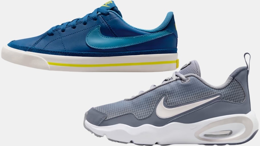 teal and gray kidsathletic shoes